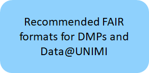 Recommended FAIR formats for DMPs and Data@UNIMI
